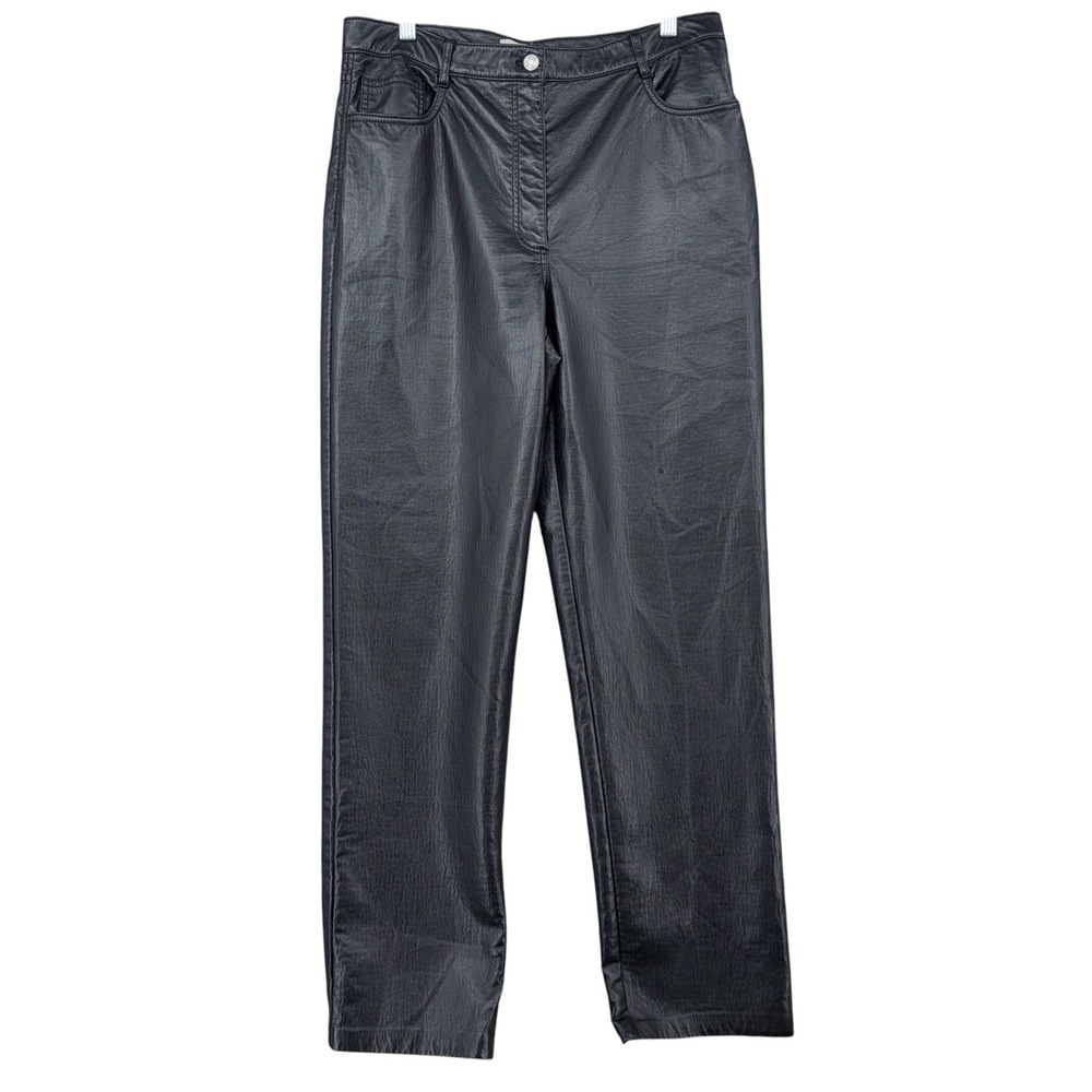 Wilfred Straight Leg Women 14 Faux Leather‎ Black Pants 04-08-8940-31.5-SU22